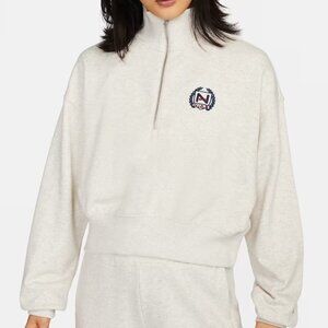 Nike Sportswear Women's Oversized 1/2-Zip Crop Fleece Sweatshirt size small